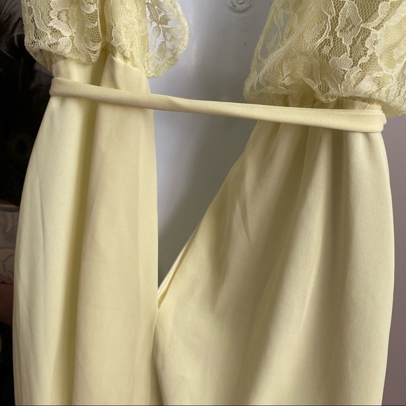 Vintage Semi formal light yellow spaghetti strap dress - Picture 6 of 6